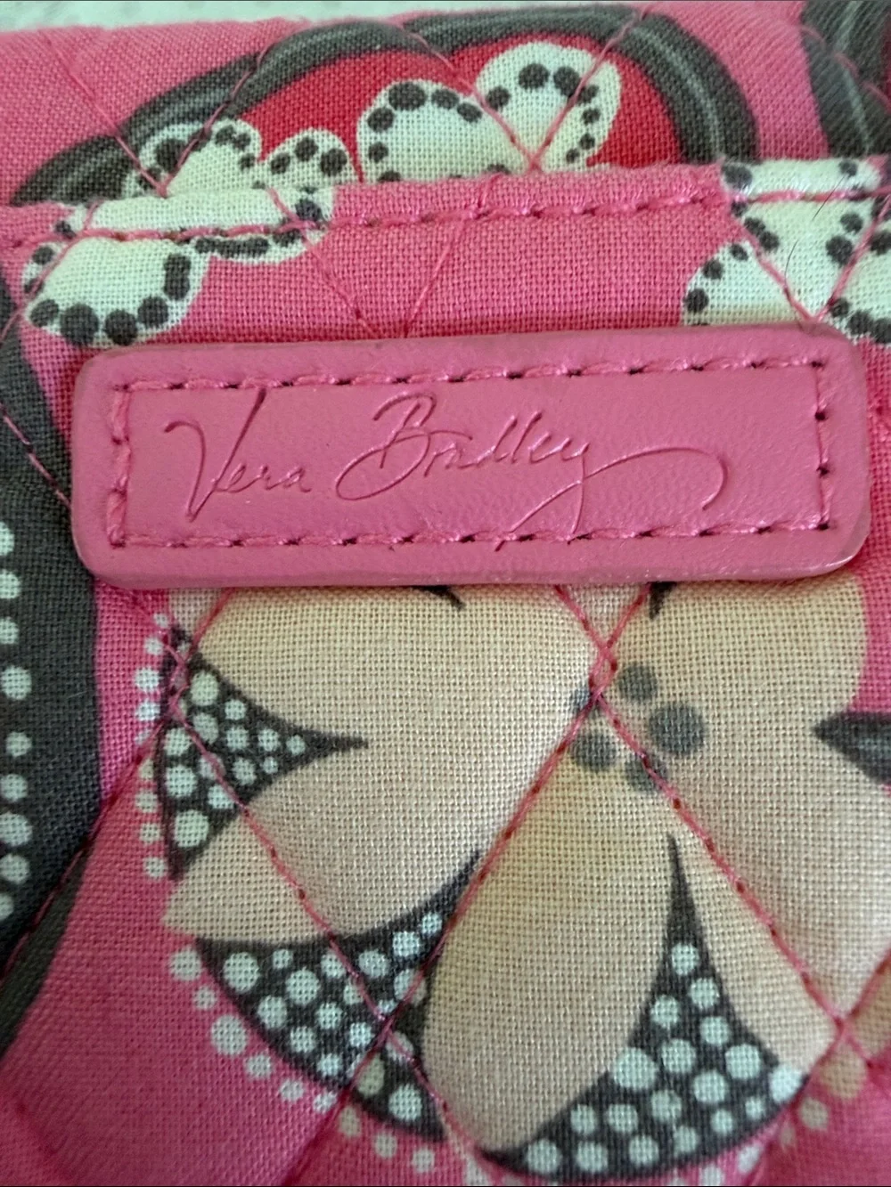 Vera Bradley Pink Floral Quilted Fold-Over Wallet